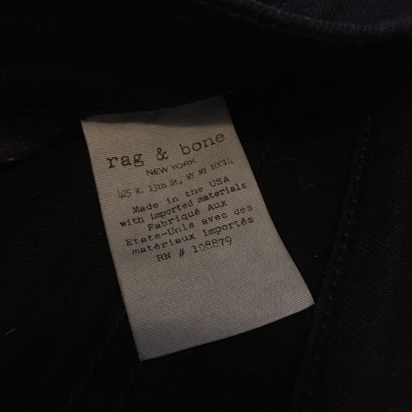 Rag & Bone High Rise Skinny Jean in Black - Picture 4 of 5